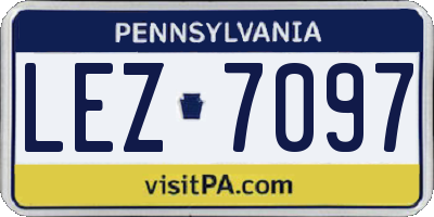 PA license plate LEZ7097