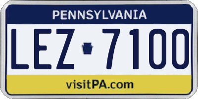 PA license plate LEZ7100