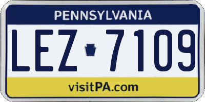 PA license plate LEZ7109