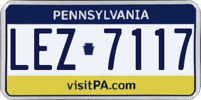 PA license plate LEZ7117