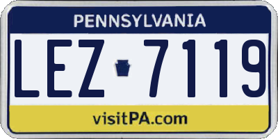 PA license plate LEZ7119