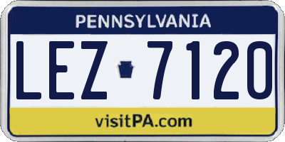 PA license plate LEZ7120