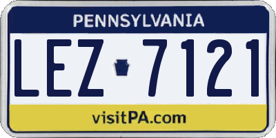 PA license plate LEZ7121