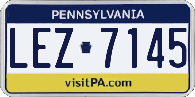 PA license plate LEZ7145