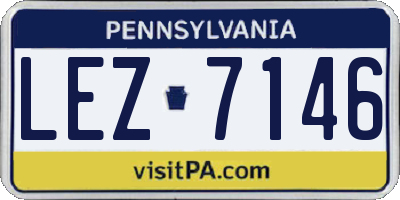 PA license plate LEZ7146