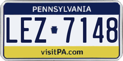 PA license plate LEZ7148