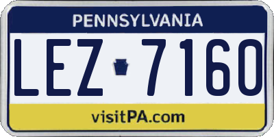 PA license plate LEZ7160