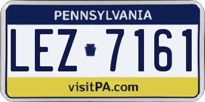 PA license plate LEZ7161