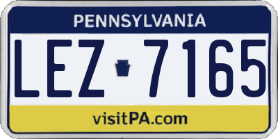 PA license plate LEZ7165
