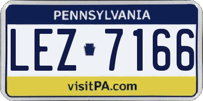PA license plate LEZ7166