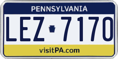 PA license plate LEZ7170