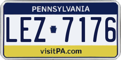 PA license plate LEZ7176