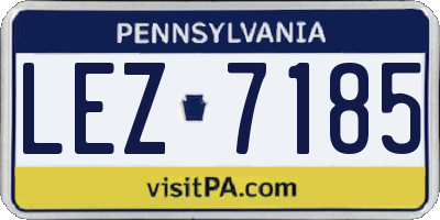 PA license plate LEZ7185