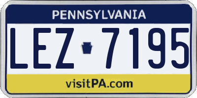PA license plate LEZ7195