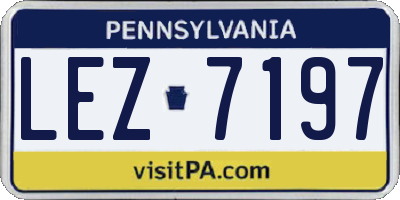 PA license plate LEZ7197