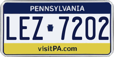 PA license plate LEZ7202