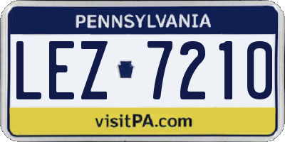 PA license plate LEZ7210