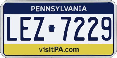 PA license plate LEZ7229