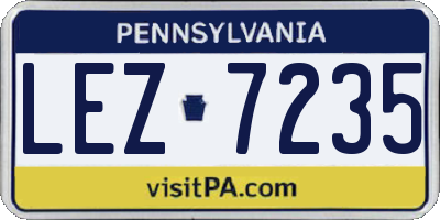 PA license plate LEZ7235