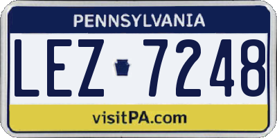 PA license plate LEZ7248