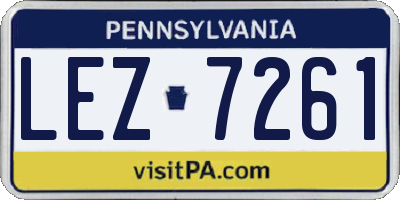 PA license plate LEZ7261