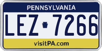 PA license plate LEZ7266