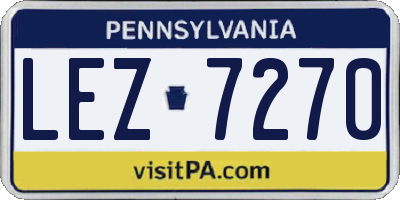 PA license plate LEZ7270