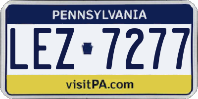 PA license plate LEZ7277