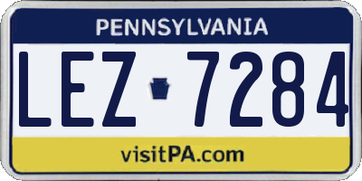 PA license plate LEZ7284