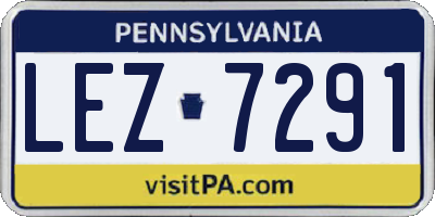 PA license plate LEZ7291