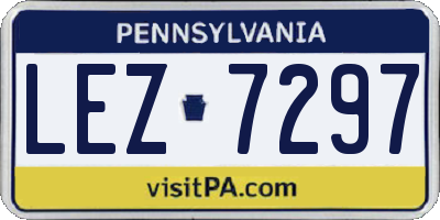 PA license plate LEZ7297