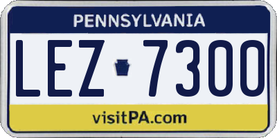PA license plate LEZ7300