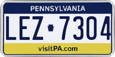 PA license plate LEZ7304