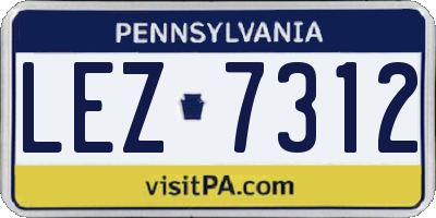 PA license plate LEZ7312