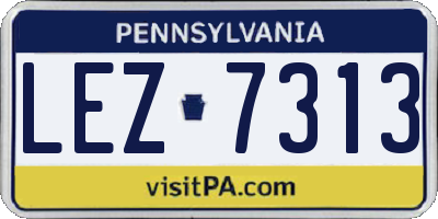 PA license plate LEZ7313
