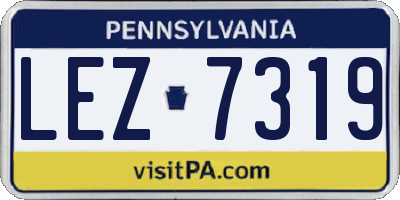 PA license plate LEZ7319