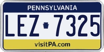 PA license plate LEZ7325