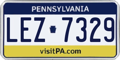 PA license plate LEZ7329