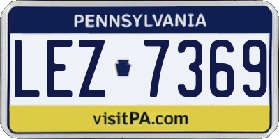 PA license plate LEZ7369