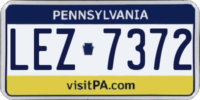 PA license plate LEZ7372