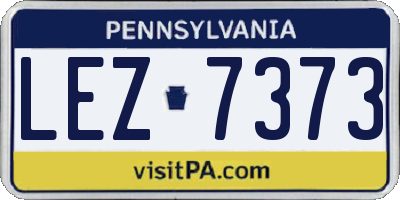 PA license plate LEZ7373
