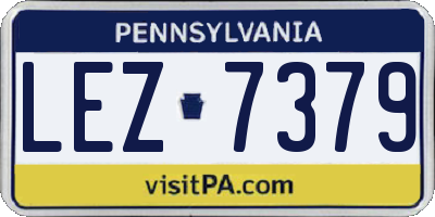 PA license plate LEZ7379