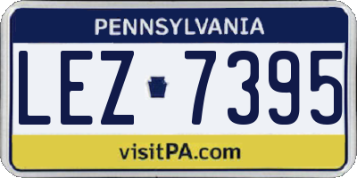 PA license plate LEZ7395