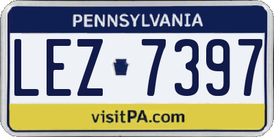 PA license plate LEZ7397