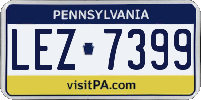 PA license plate LEZ7399