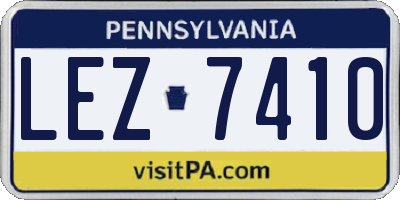PA license plate LEZ7410