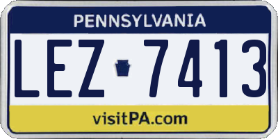 PA license plate LEZ7413
