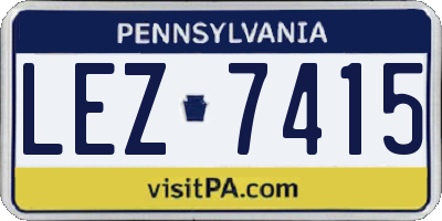 PA license plate LEZ7415
