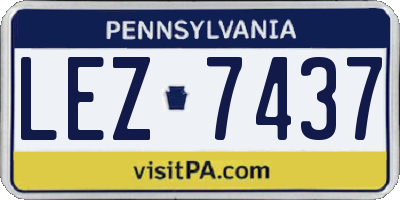 PA license plate LEZ7437