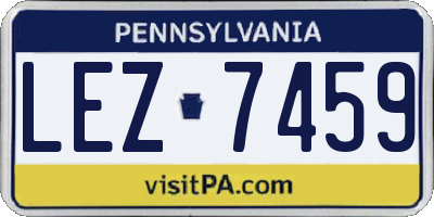 PA license plate LEZ7459